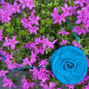 Teal leather crossbody